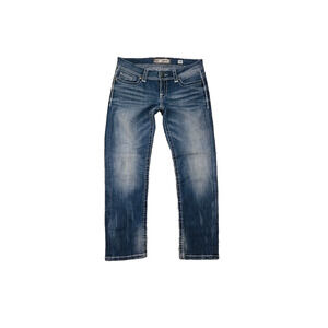Buckle BKE Women's Fulton Bootcut Jeans‎ M Wash Blue Denim Thick Stitch Size 30